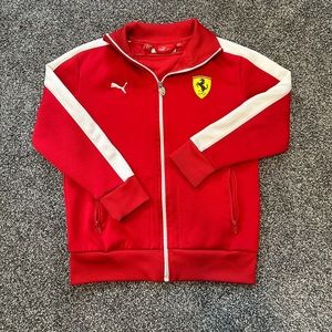 Puma Boys Ferrari Zip Up Hoodie Long Sleeve Red S Small
